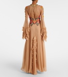 Costarellos Zilara embellished silk georgette gown