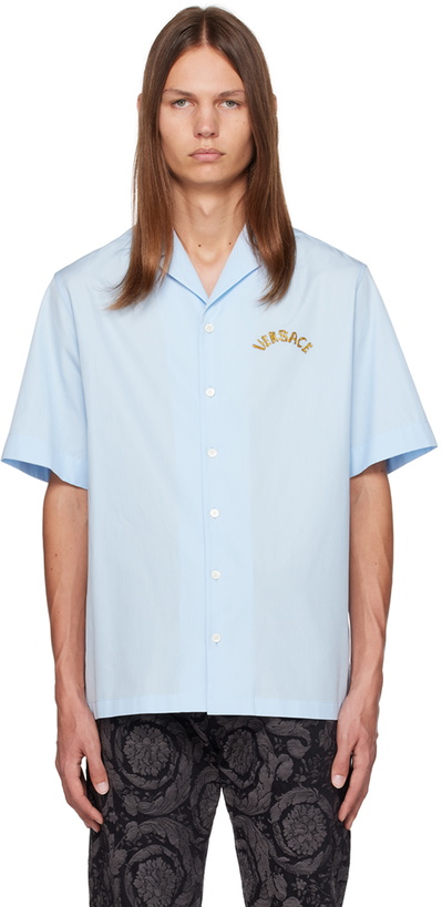 Photo: Versace Blue Embroidered Shirt