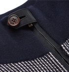 Berluti - Slim-Fit Leather-Trimmed Cashmere Half-Zip Sweater - Men - Navy