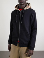 Burberry - Checked Cotton-Jersey Zip-Up Hoodie - Black