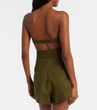 Adriana Degreas Cotton-blend bandeau top