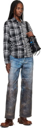 Andersson Bell Black Shirred Check Shirt