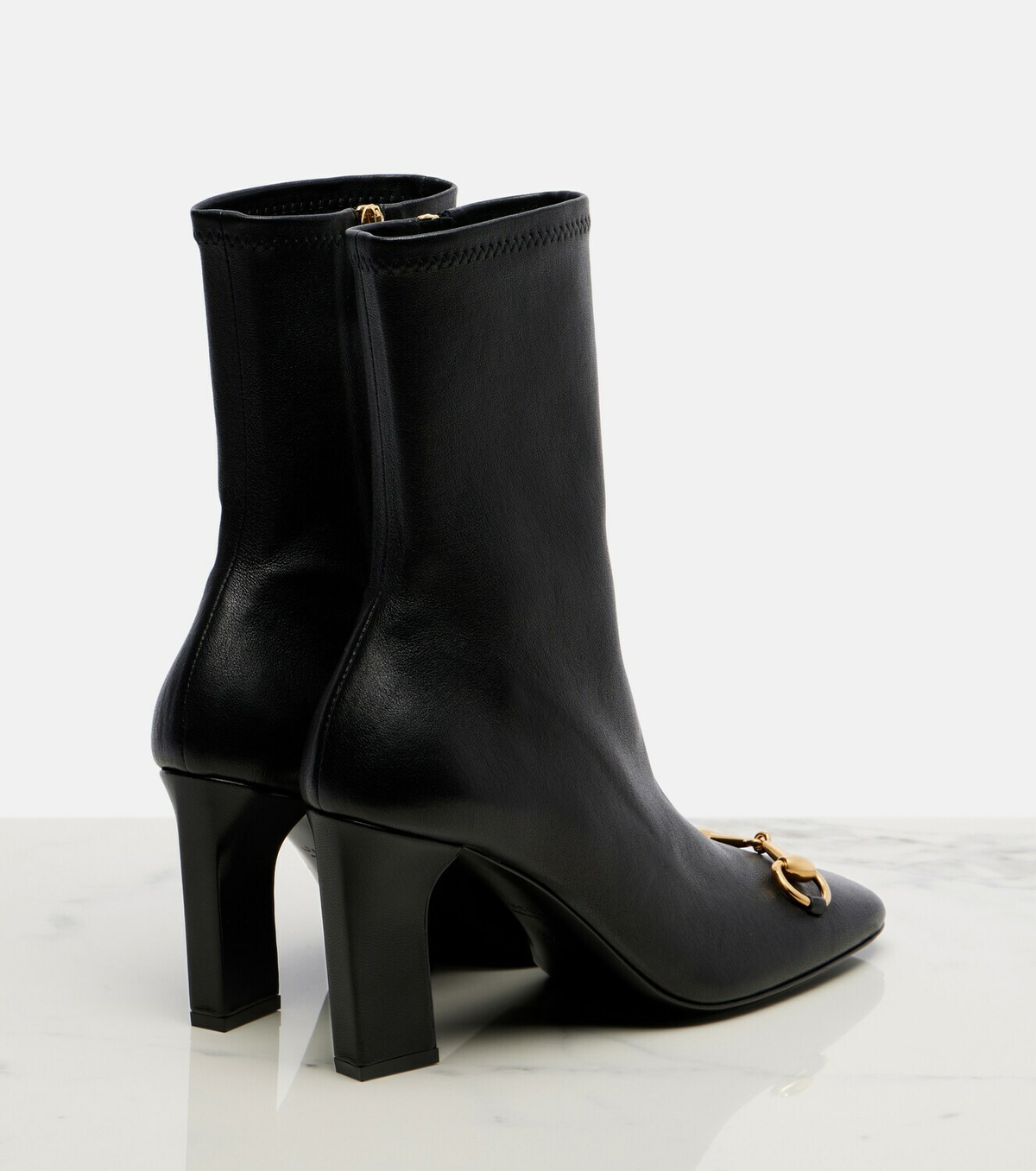 Gucci Signora Horsebit leather ankle boots