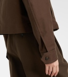 Vince Cropped leather-trimmed cotton twill jacket