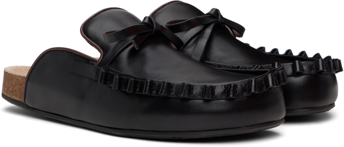 JW Anderson Black Ruffle Slip-on Loafers JW Anderson