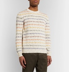 Altea - Striped Mélange Cotton-Blend Sweater - Neutrals