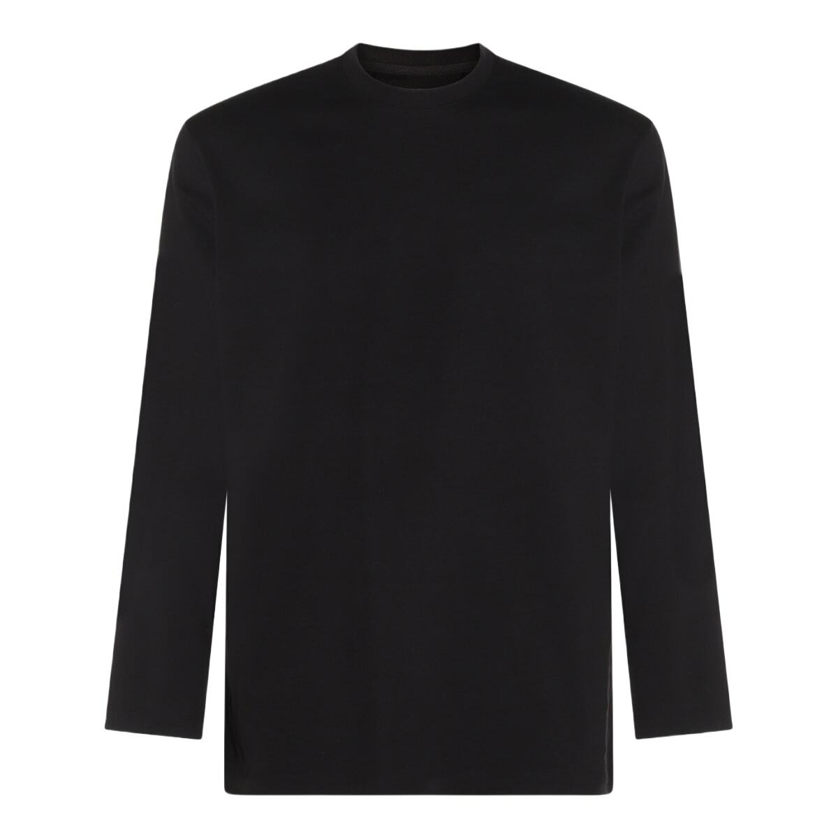 Y-3 3 Stripe Long Sleeve T-Shirt in Black/Off White Y-3