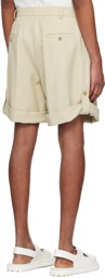 Recto Beige Pleated Shorts