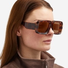 Loewe Eyewear Loewe Paula's Ibiza Dive Mask Sunglasses in Dark Havana/Brown Mirror 