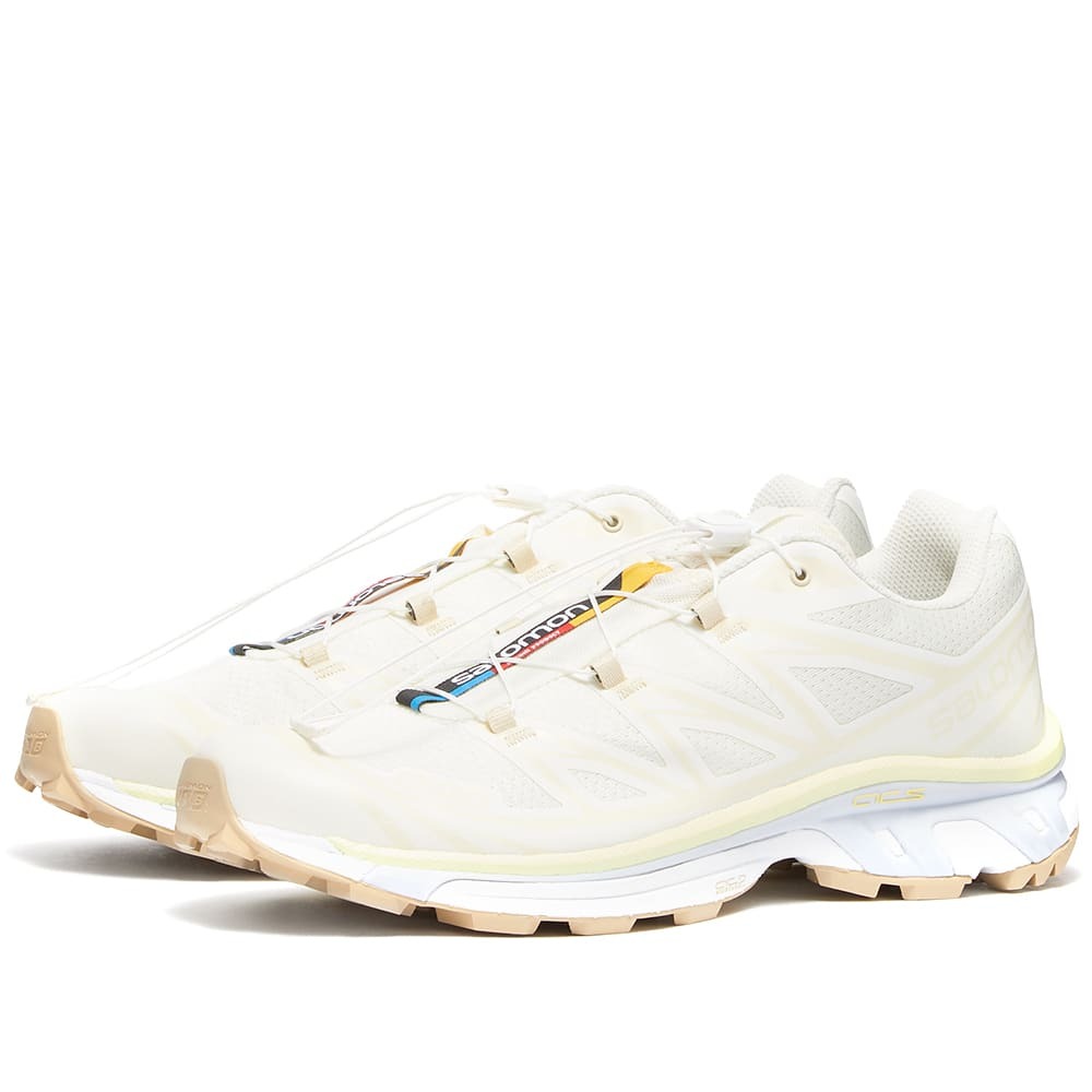 Salomon XT-6 Sneakers in Vanilla Ice/Yellow