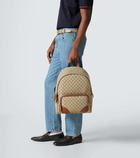 Gucci GG Canvas leather-trimmed backpack