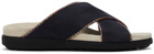 Paul Smith Navy Suede Pax Sandals