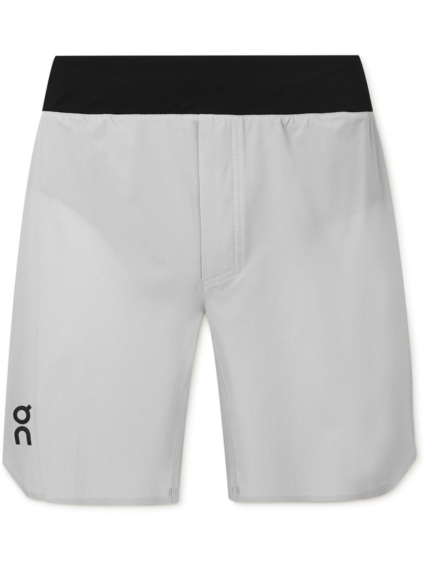 Photo: ON - Straight-Leg Colour-Block Shell and Mesh Shorts - Gray