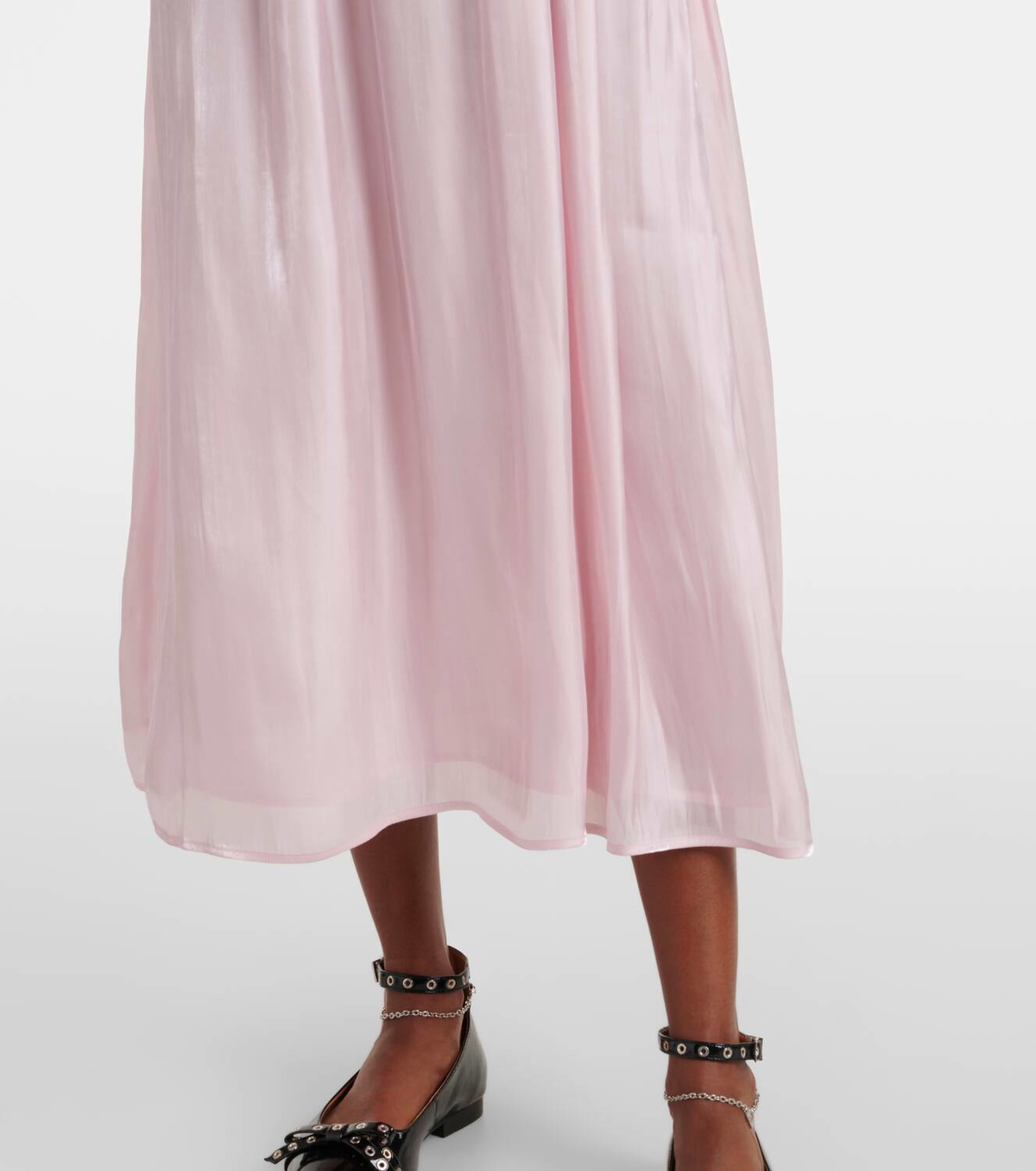 【GANNI】satin maxi dress/追跡+関税+全国送料込み Ganni + Silk Stretch Satin Slip Dress