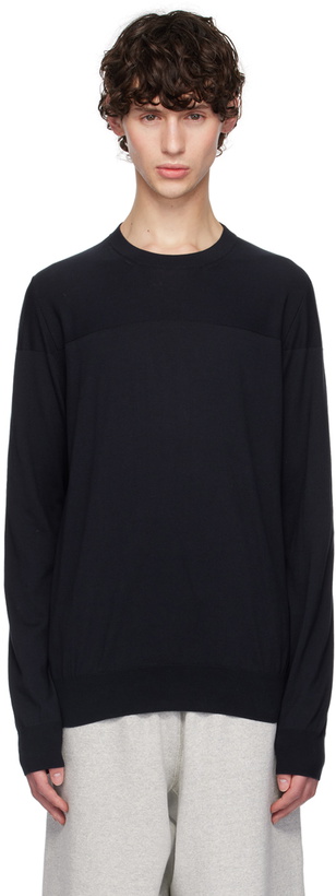 Photo: Jil Sander Navy Crewneck Long Sleeve T-Shirt