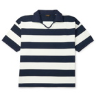 Chimala - Striped Cotton-Jersey Polo Shirt - Blue