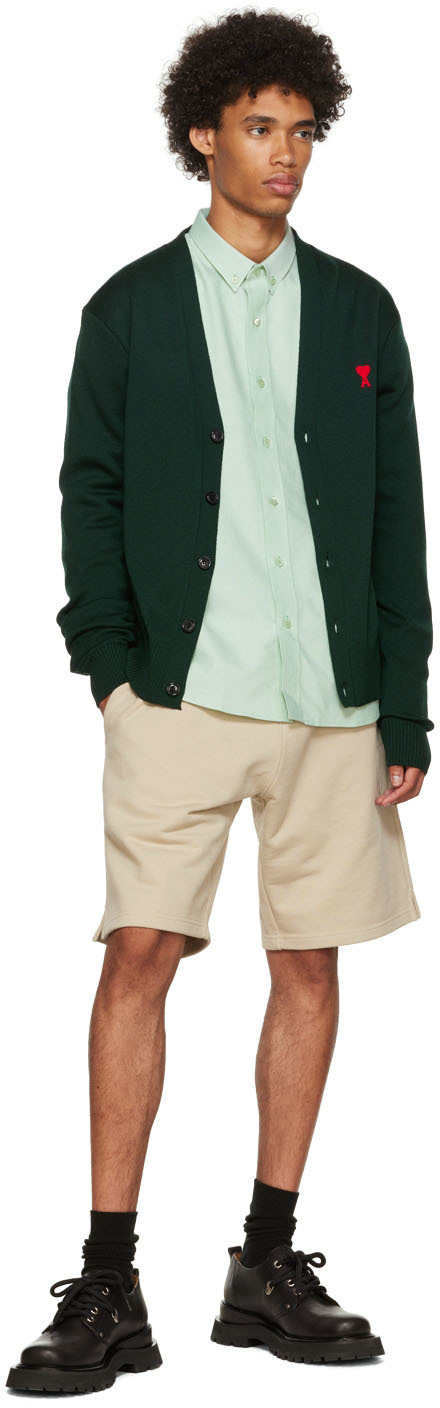 AMI Paris Green Ami de Cœur Cardigan