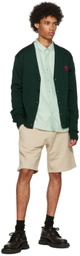 AMI Paris Green Ami de Cœur Cardigan