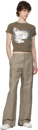 Eckhaus Latta Taupe Lapped Baby T-shirt