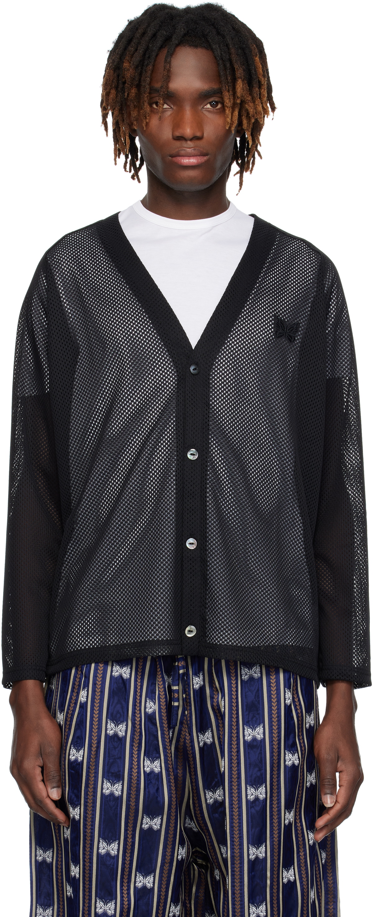 END. x Needles 'Blackjack' Mohair Cardigan in Blackjack Needles