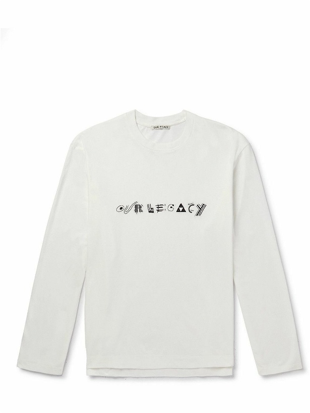Photo: Our Legacy - Logo-Embroidered Cotton-Jersey T-Shirt - White