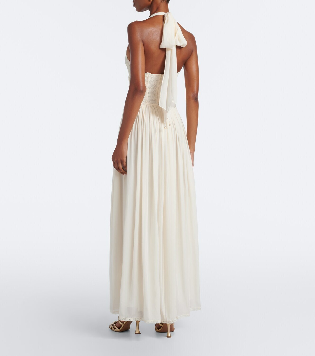 Zimmermann Fairlight lace-trimmed halterneck maxi dress