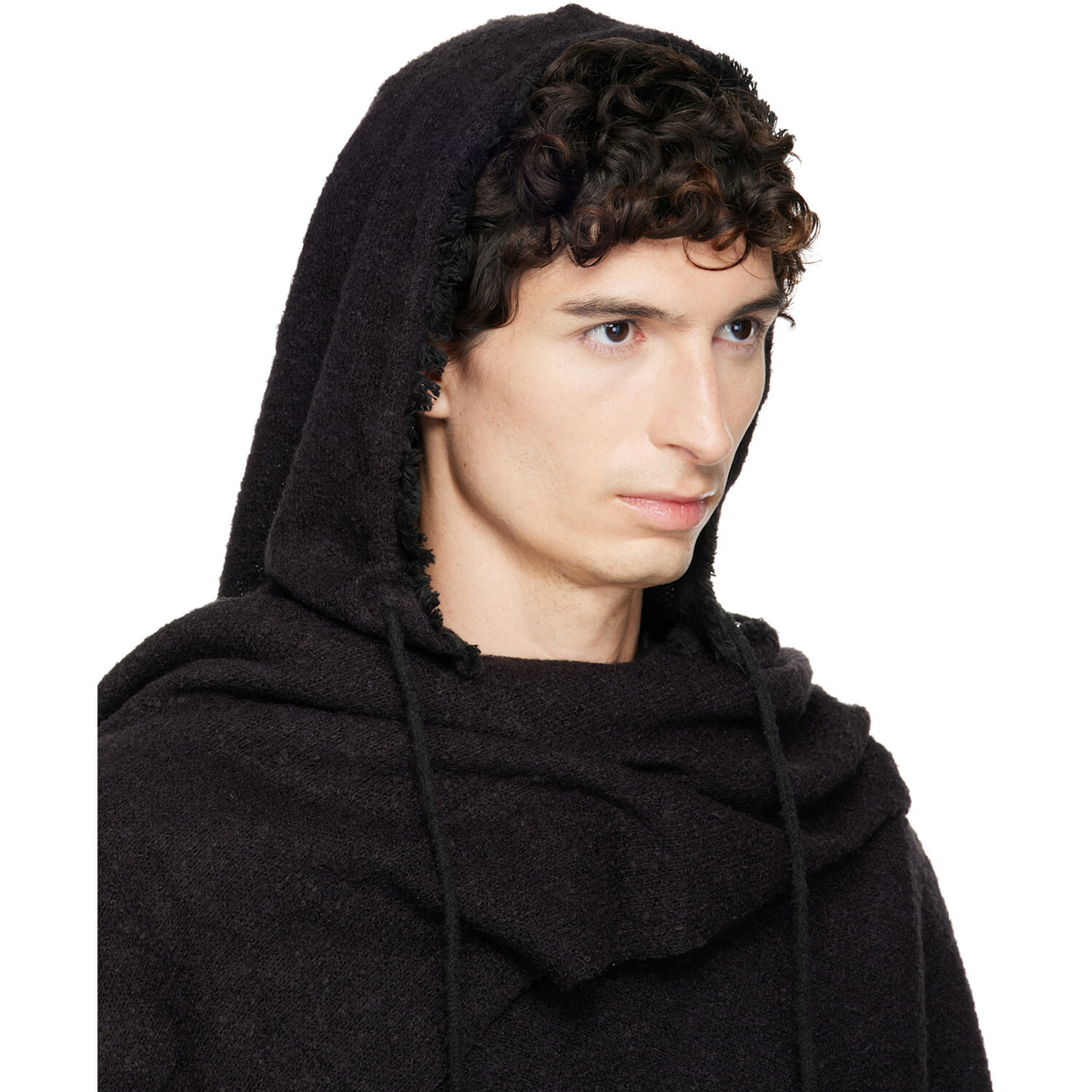 FFFPOSTALSERVICE SSENSE Exclusive Black Hooded Zip Scarf