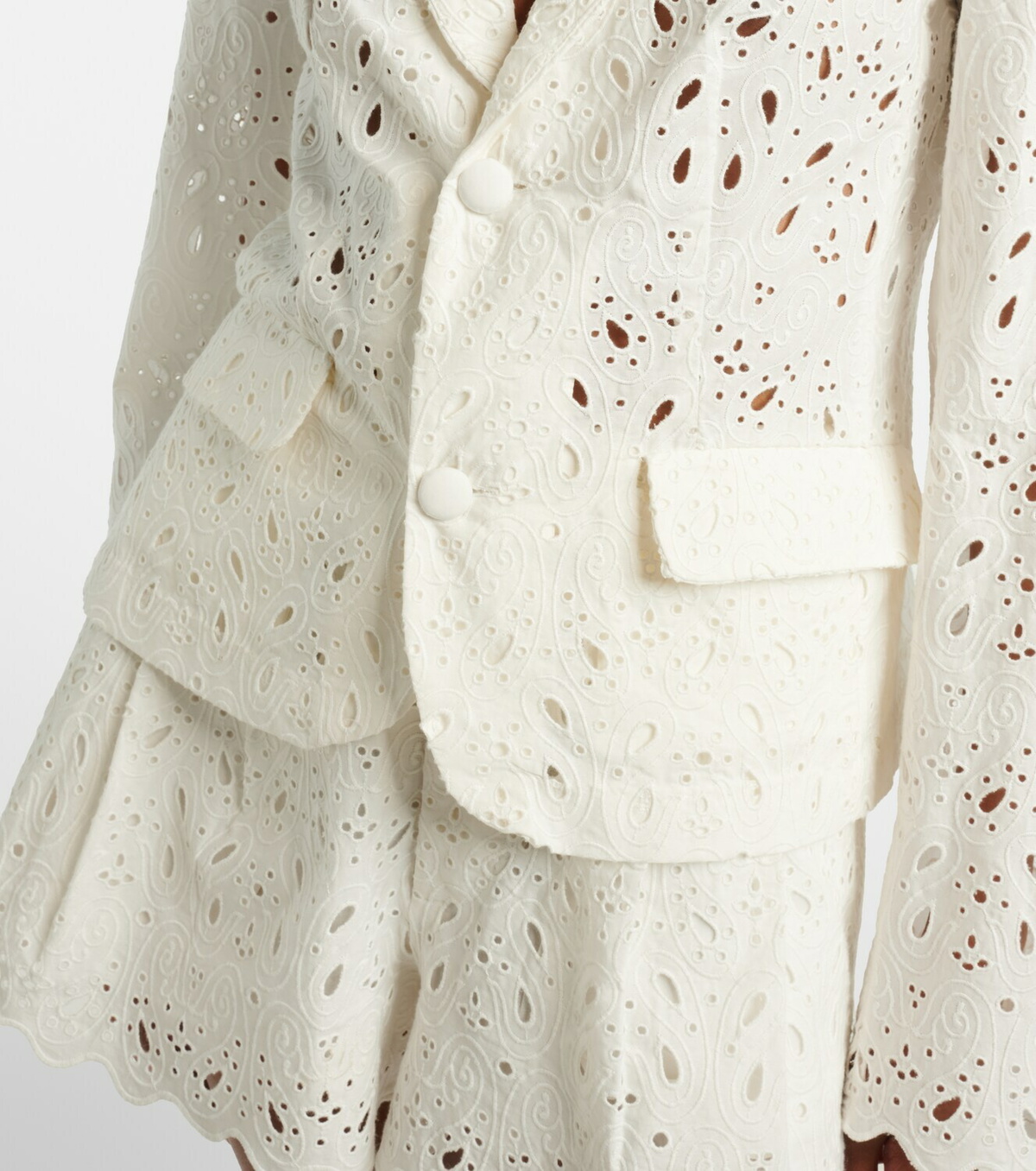Frame Paisley broderie anglaise cotton blazer