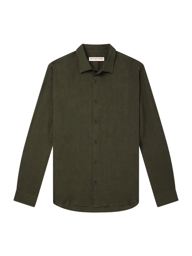Photo: Orlebar Brown - Giles Linen Shirt - Green