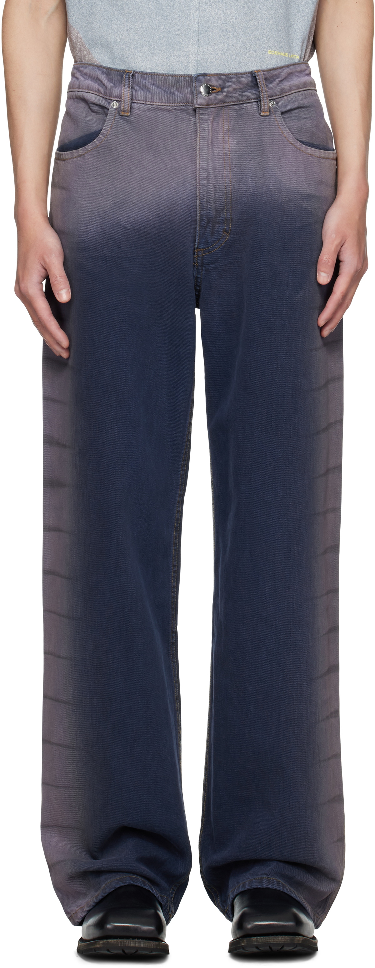Eckhaus Latta Blue & Purple Wide-Leg Jeans