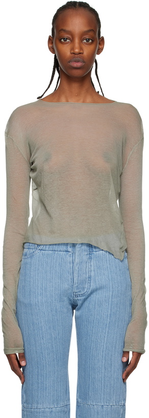 Photo: Gabriela Coll Garments Gray No.211 Long Sleeve T-Shirt