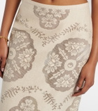 Valentino Floral cotton-blend midi skirt