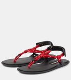 Miu Miu Riviere leather-trimmed thong sandals