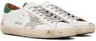 Golden Goose White & Green Super-Star Sneakers