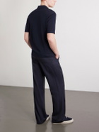 Altea - Pierre Honeycomb-Knit Cotton-Piqué Polo Shirt - Blue