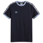 Umbro Men's Taped T-Shirt in Baritone Blue/Infinity