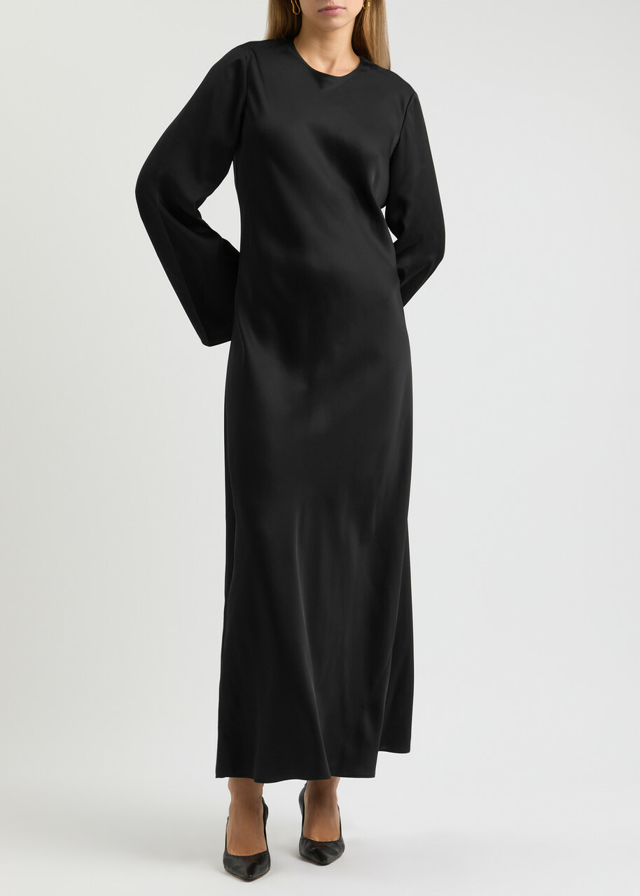 Rohe Satin Maxi Dress Black Rhe