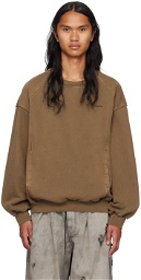 Juun.J Brown Garment-Dyed Sweatshirt