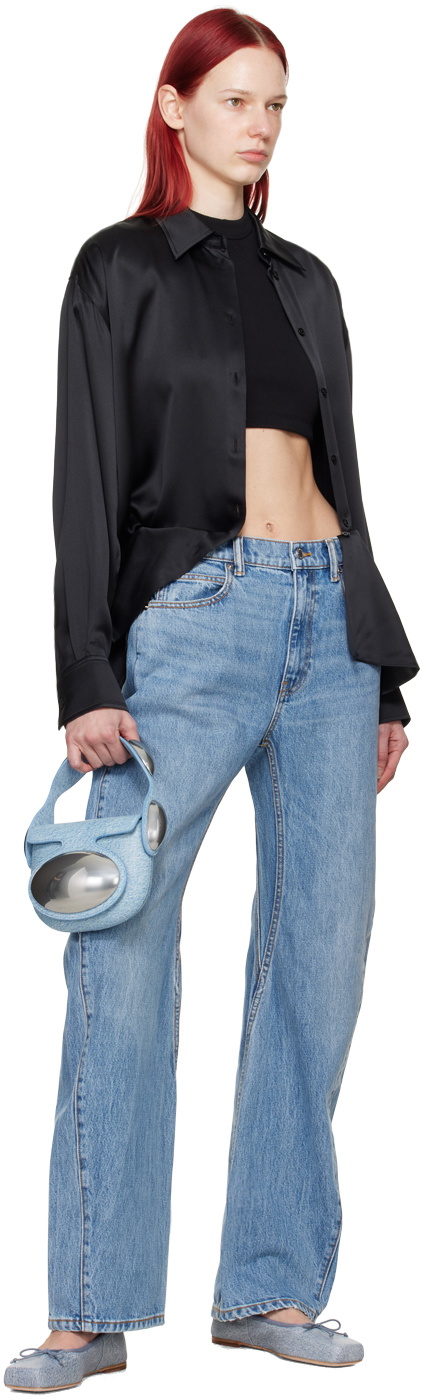 Alexander Wang Blue Billie Trompe-L'oeil Ballerina Flats