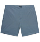 Theory - Slim-Fit Mid-Length Printed Swim Shorts - Blue