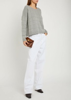 Eileen Fisher Check Cotton and Cashmere-blend Jumper Light Grey