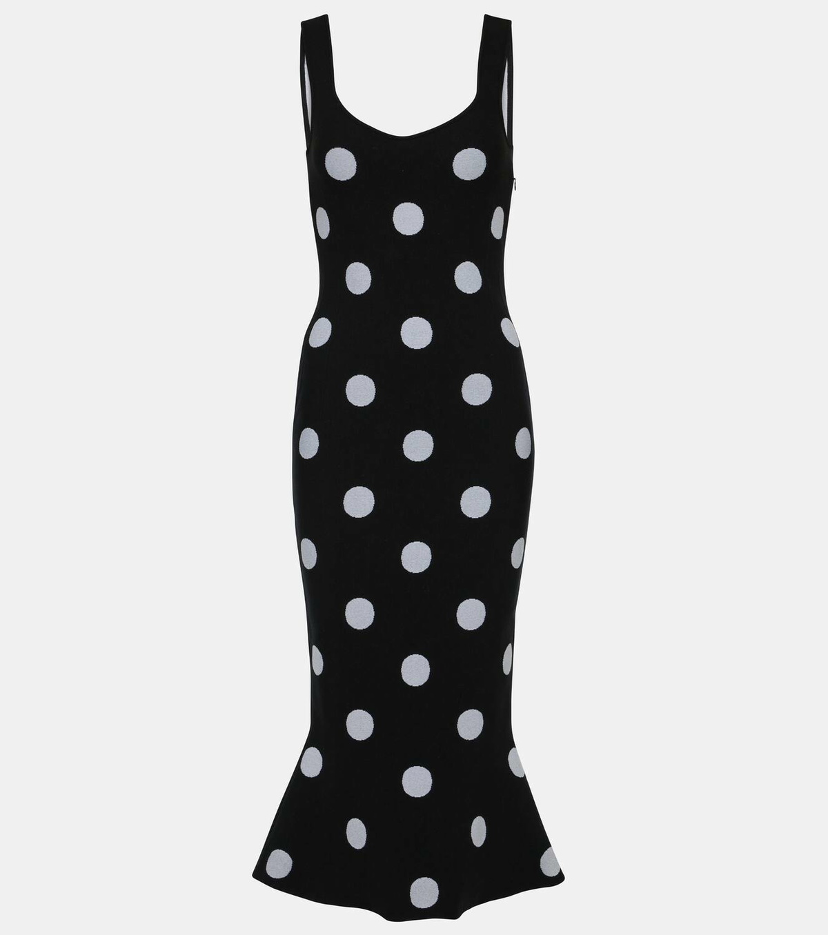 マルニ コットンPolka Dotフ―ディー ブラック Marni Polka-dot jacquard midi dress Marni