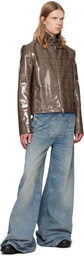 Courrèges Brown Vinyl Prince Of Wales Biker Jacket