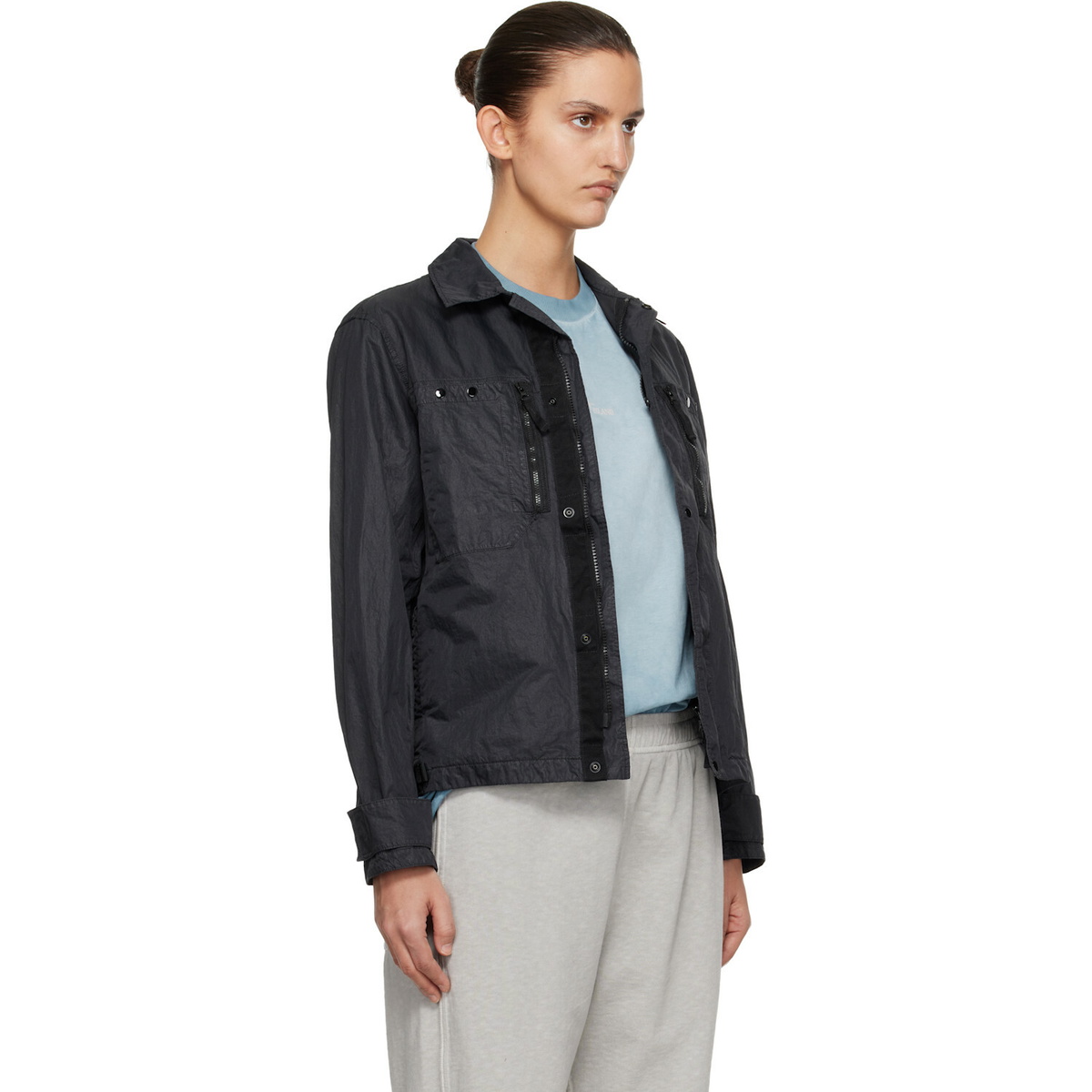 Stone Island Navy 1200020 Nylon Micro Twill Shirt