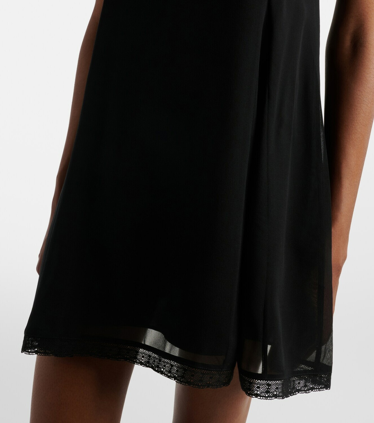 Posse Priscilla lace-trimmed silk minidress