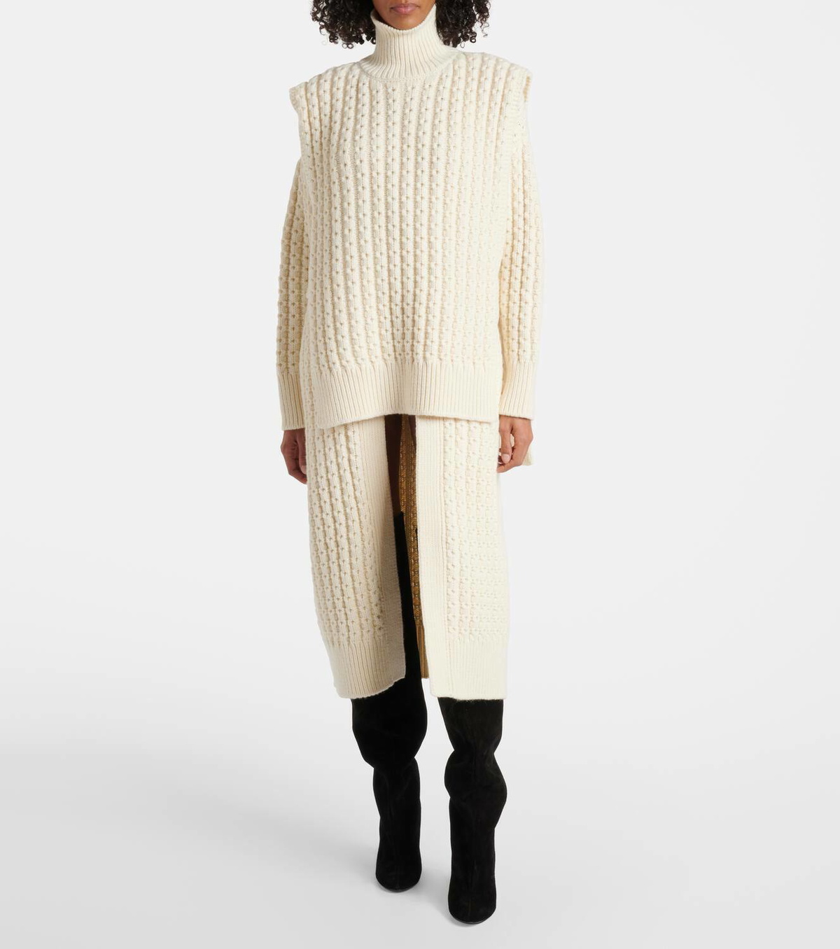 Alaïa Decollete Cuissardes suede knee-high boots