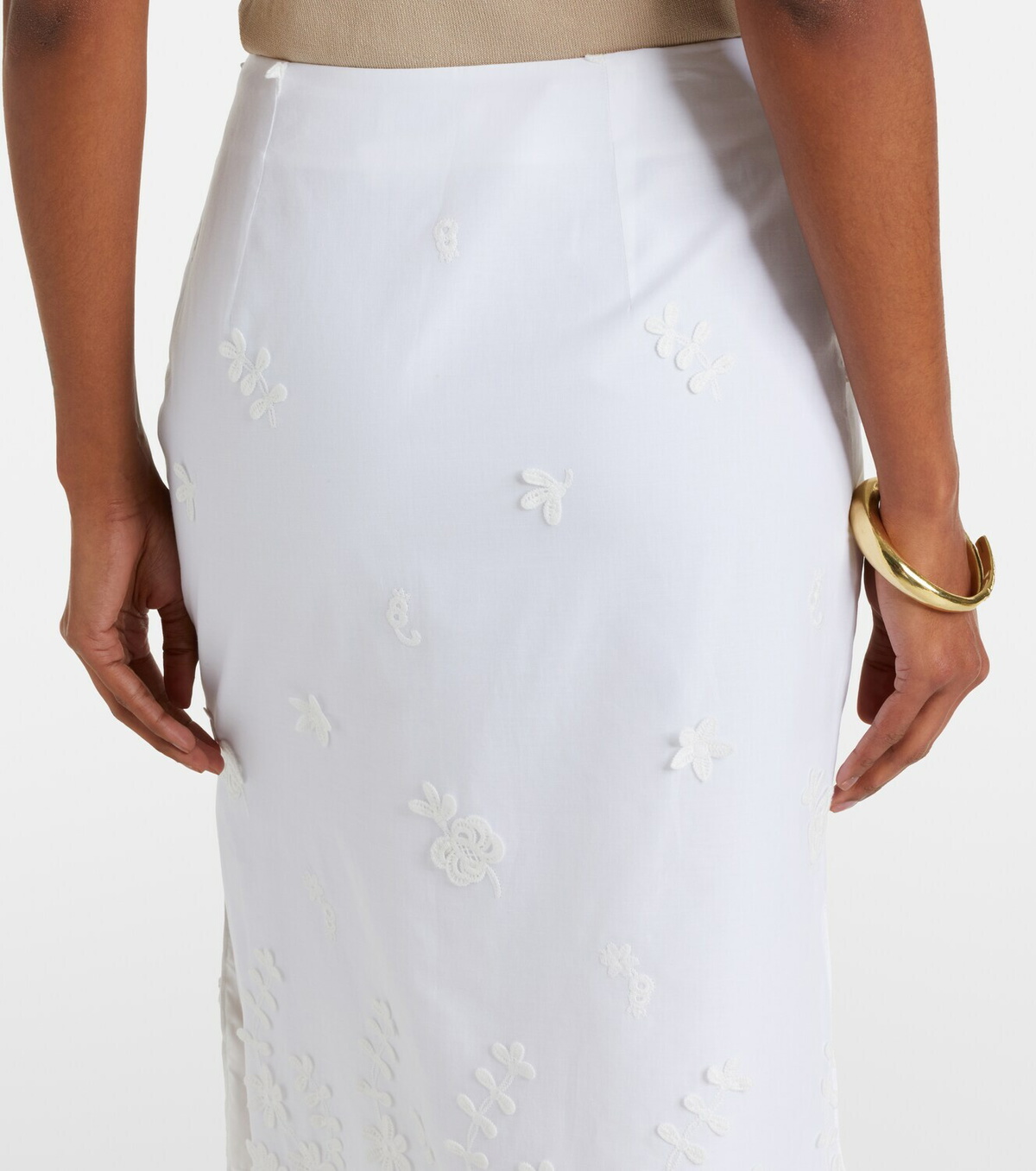 Altuzarra Malik embroidered cotton midi skirt