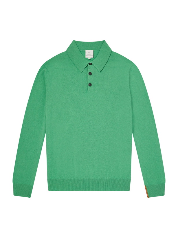 Photo: Paul Smith - Cashmere Polo Sweater - Green