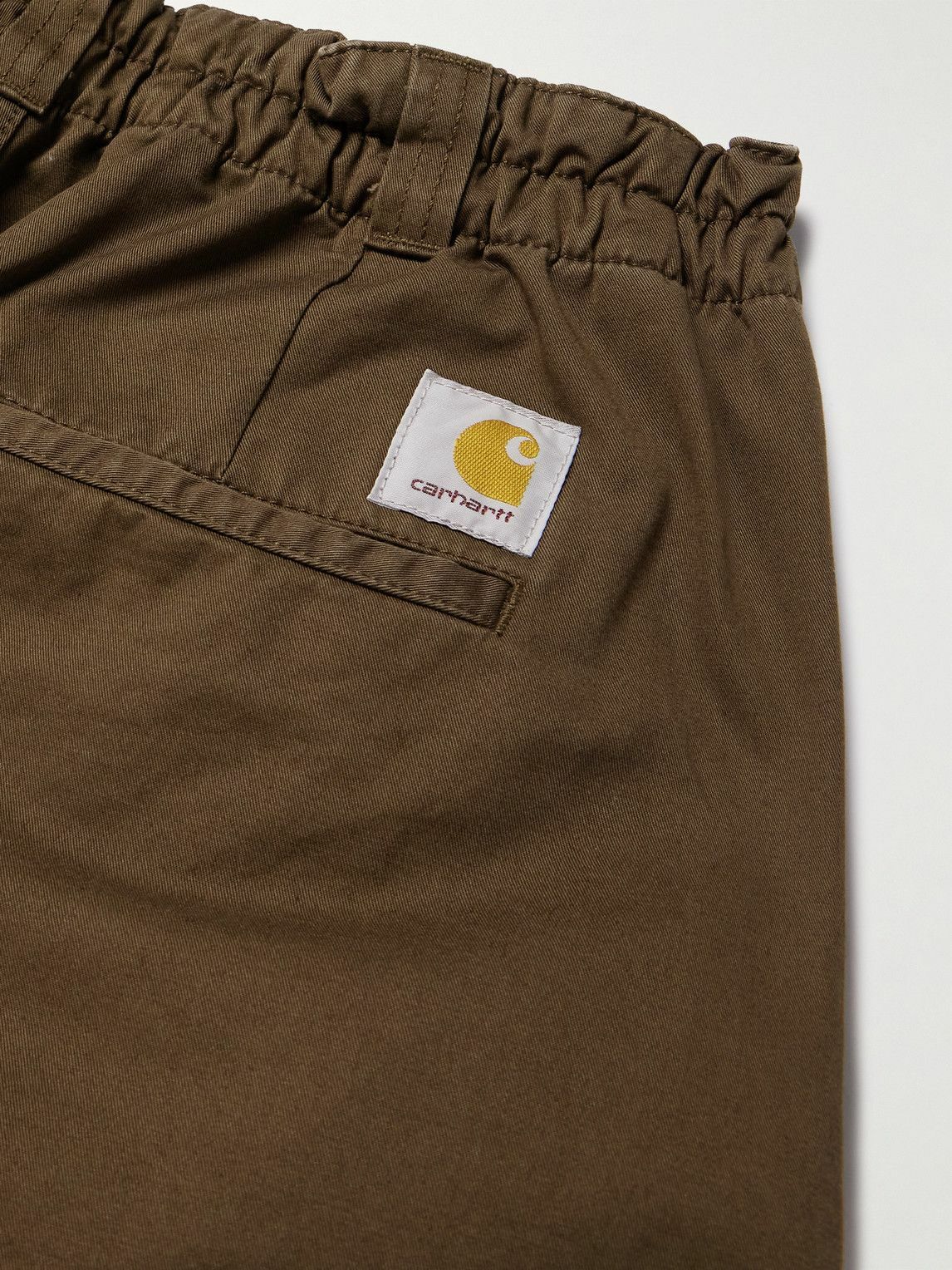 Carhartt WIP - Marv Tapered Pleated Stone-Washed Cotton-Twill Trousers - Brown