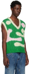Andersson Bell SSENSE Exclusive Green Hairy Wave Vest